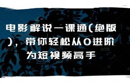 电影解说一课通(绝版)，带你轻松从0进阶为短视频高手-苍穹网创