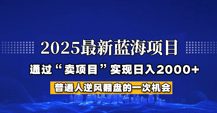 2025年蓝海项目，如何通过“网创项目”日入2000+-苍穹网创