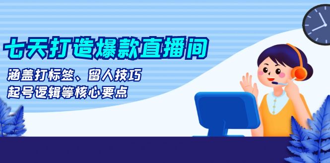 七天打造爆款直播间：涵盖打标签、留人技巧、起号逻辑等核心要点-苍穹网创