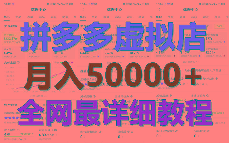 拼多多虚拟电商训练营月入50000+你也行，暴利稳定长久，副业首选-苍穹网创