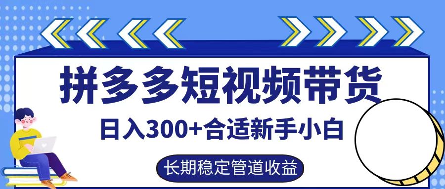 拼多多短视频带货日入300+，实操账户展示看就能学会-苍穹网创