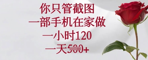 你只管截图，一部手机在家做，一小时120.一天5张【揭秘】-苍穹网创