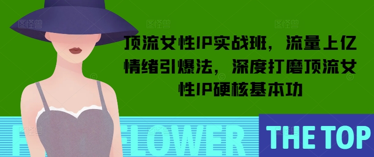 顶流女性IP实战班，流量上亿情绪引爆法，深度打磨顶流女性IP硬核基本功-苍穹网创