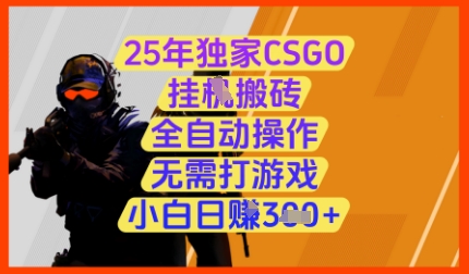 25年独家CSGO挂G搬砖，全自动操作，无需打游戏，小白日入3张+【揭秘】-苍穹网创