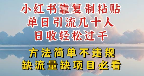 小红书靠复制粘贴单日引流几十人目收轻松过千，方法简单不违规【揭秘】-苍穹网创