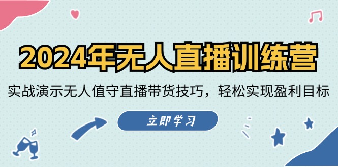2024年无人直播训练营：实战演示无人值守直播带货技巧，轻松实现盈利目标-苍穹网创