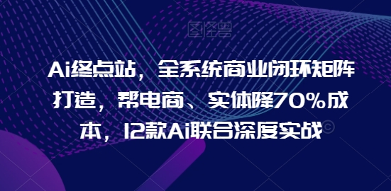 Ai终点站，全系统商业闭环矩阵打造，帮电商、实体降70%成本，12款Ai联合深度实战【0906更新】-苍穹网创
