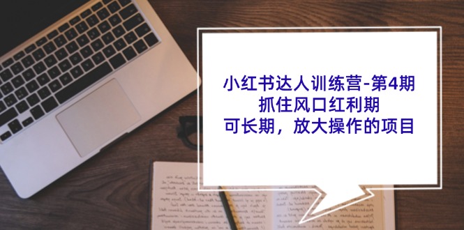 小红书达人训练营第4期：抓住风口红利期，可长期，放大操作的项目-苍穹网创