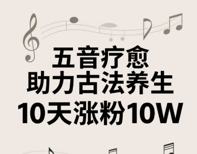 古法五音养生教程，五音疗愈的视频的制作方法，2-4小时就能学会，作者10天涨粉10W-苍穹网创