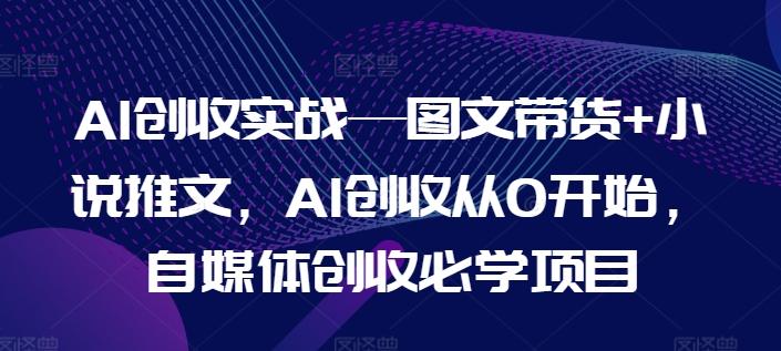 AI创收实战—图文带货+小说推文，AI创收从0开始，自媒体创收必学项目-苍穹网创