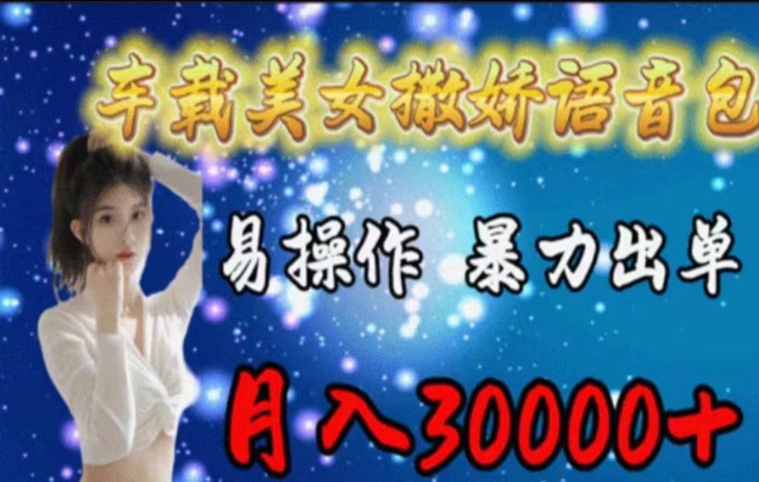 车载美女撒娇语音包，执行就出单，月入3000＋，小白看完课程就能马上实操-苍穹网创