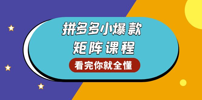 拼多多爆款矩阵课程：教你测出店铺爆款，优化销量，提升GMV，打造爆款群-苍穹网创