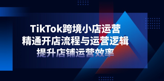 TikTok跨境小店运营，精通开店流程与运营逻辑，提升店铺运营效率-苍穹网创