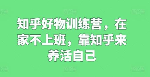 知乎好物训练营，在家不上班，靠知乎来养活自己-苍穹网创
