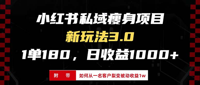 小红书瘦身项目3.0模式，新手小白日赚收益1000+(附从一名客户裂变收益…-苍穹网创
