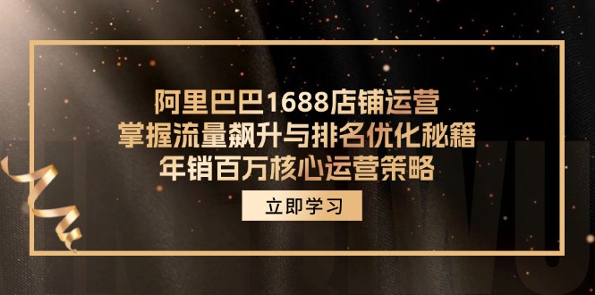 阿里巴巴1688店铺运营，掌握流量飙升与排名优化秘籍 年销百万核心运营策略-苍穹网创