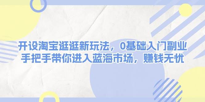 开设淘宝逛逛新玩法，0基础入门副业，手把手带你进入蓝海市场，赚钱无忧-苍穹网创