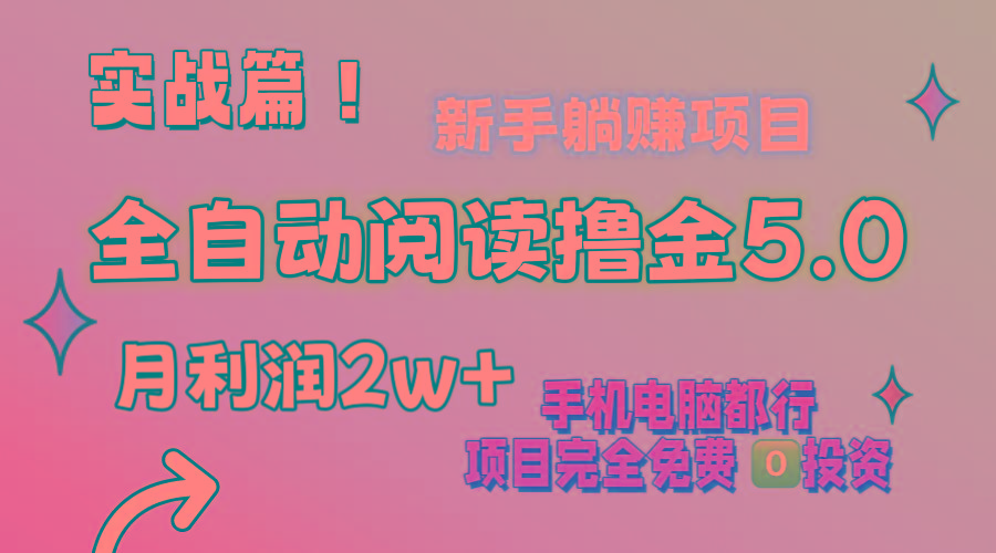 小说全自动阅读撸金5.0 操作简单 可批量操作 零门槛！小白无脑上手月入2w+-苍穹网创