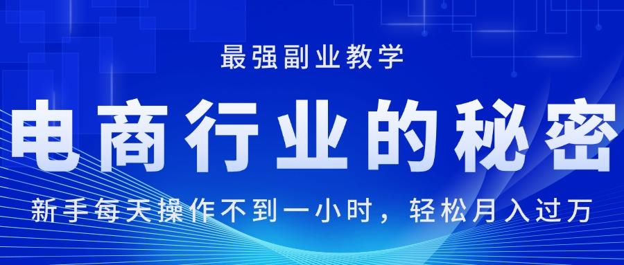 电商行业的秘密，新手每天操作不到一小时，月入过万轻轻松松，最强副业…-苍穹网创