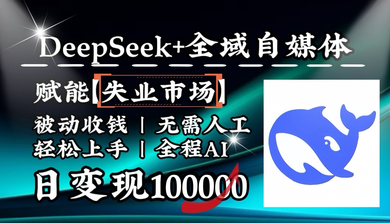 降维打击，DeepSeek+失业市场，全自动操作，结合人人刚需，单月利润轻松破100000＋-苍穹网创