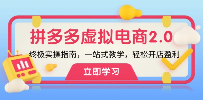 拼多多 虚拟项目-2.0：终极实操指南，一站式教学，轻松开店盈利-苍穹网创