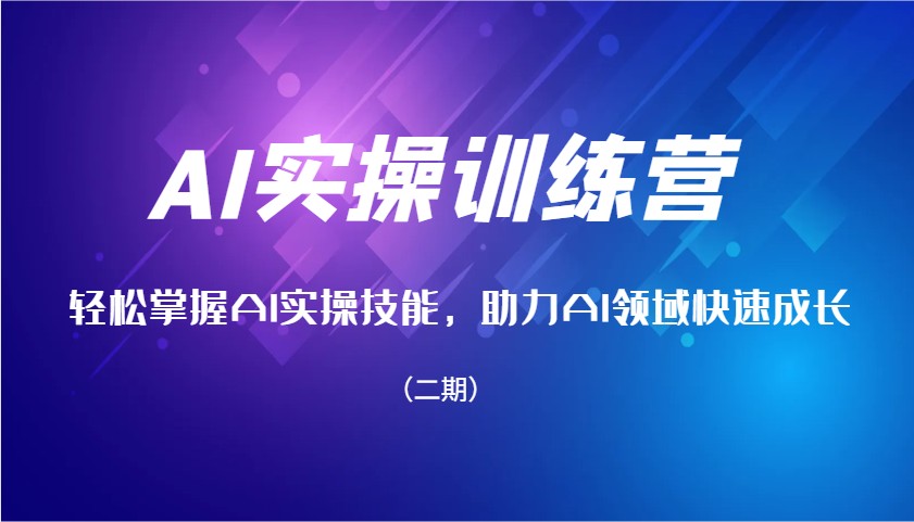 AI实操训练营，轻松掌握AI实操技能，助力AI领域快速成长(二期)-苍穹网创