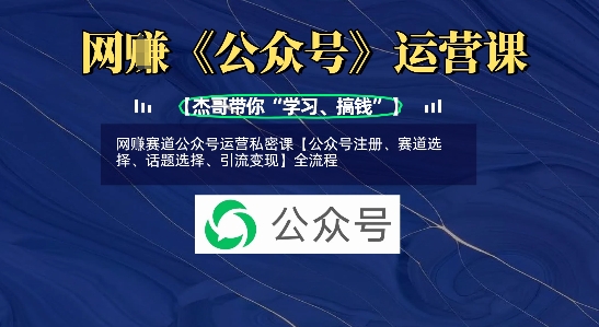 网创赛道公众号运营私密课【公众号注册、赛道选择、话题选择、引流变现】全流程-苍穹网创