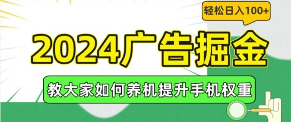 2024广告掘金，教大家如何养机提升手机权重，轻松日入100+【揭秘】-苍穹网创