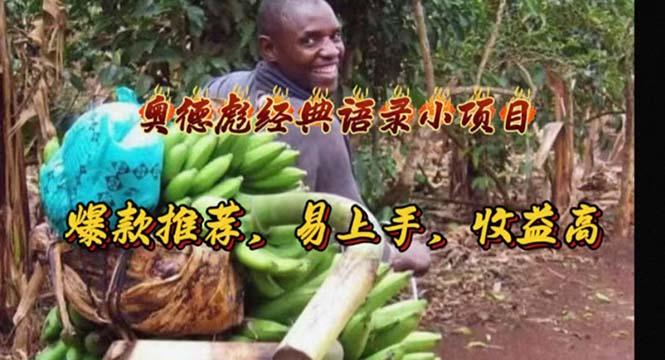 奥德彪经典语录小项目，爆款推荐，易上手，收益高-苍穹网创