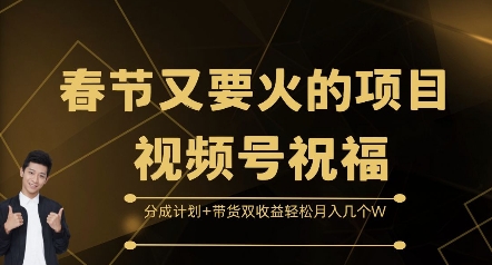 春节又要火的项目视频号祝福，分成计划+带货双收益，轻松月入几个W【揭秘】-苍穹网创