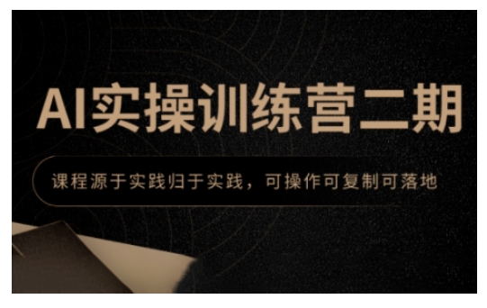 AI实操训练营二期，课程源于实践归于实践，可操作可复制可落地-苍穹网创