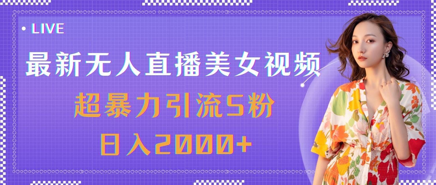 最新无人直播美女视频，超暴力引流S粉日入2000+-苍穹网创