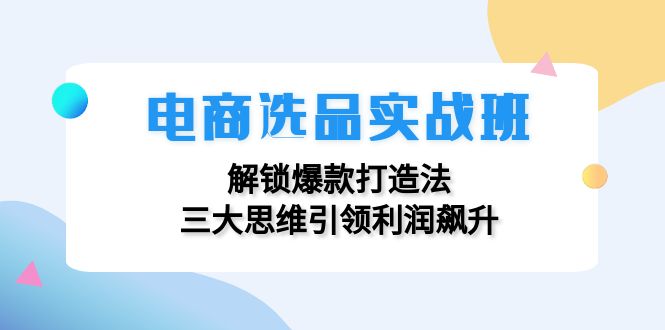 电商选品实战班：解锁爆款打造法，三大思维引领利润飙升-苍穹网创