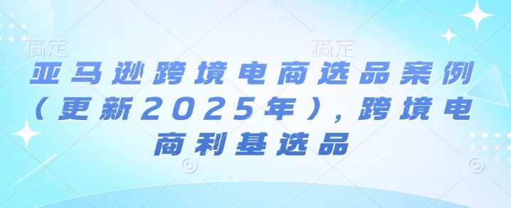 亚马逊跨境电商选品案例(更新2025年4月)，跨境电商利基选品-苍穹网创