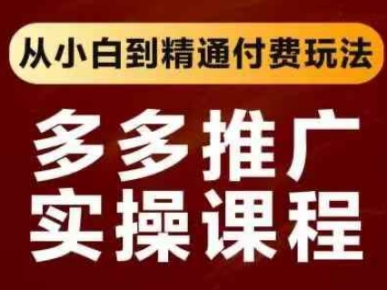 拼多多推广实操课程，从小白到精通付费玩法-苍穹网创