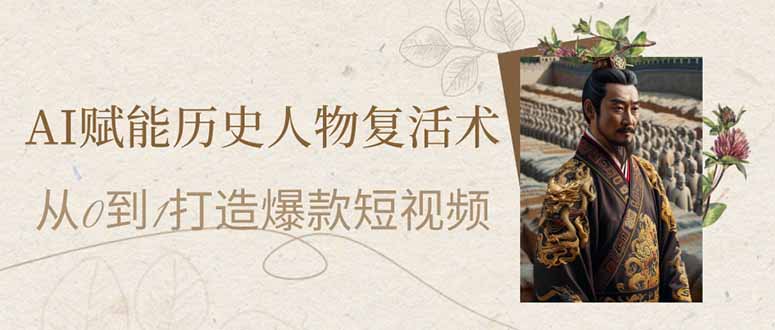AI赋能历史人物复活术：从0到1打造爆款短视频-苍穹网创