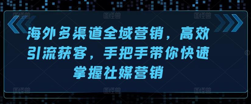 海外多渠道全域营销，高效引流获客，手把手带你快速掌握社媒营销-苍穹网创