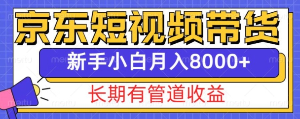 京东短视频带货新玩法，长期管道收益，新手也能月入8000+-苍穹网创