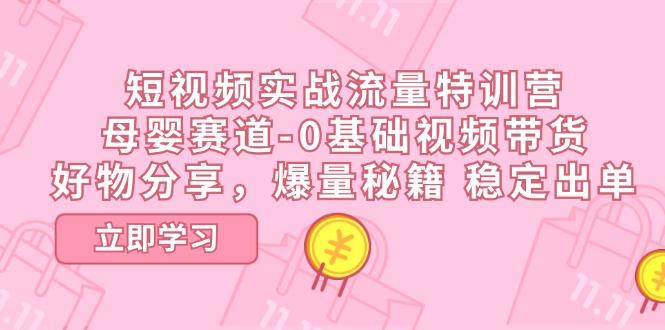 短视频实战流量特训营，母婴赛道-0基础带货，好物分享，爆量秘籍 稳定出单-苍穹网创