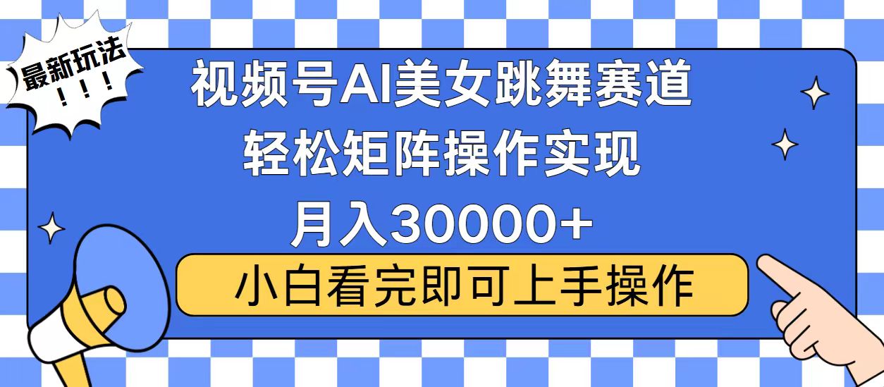 视频号蓝海赛道玩法，当天起号，拉爆流量收益，小白也能轻松月入30000+-苍穹网创