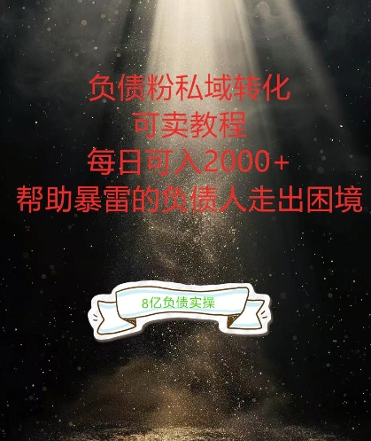 负债粉掘金计划，帮助负债者解决问题，债务规划，债务重组，最好的变现方式【揭秘】-苍穹网创