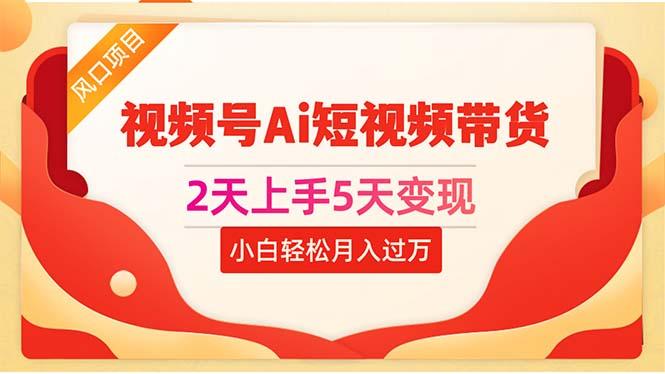 2天上手5天变现视频号Ai短视频带货0粉丝0基础小白轻松月入过万-苍穹网创