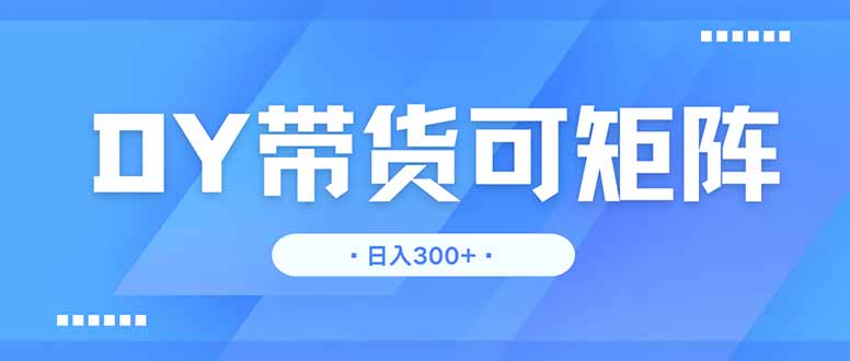 DY带货，日入300＋矩阵无上限-苍穹网创