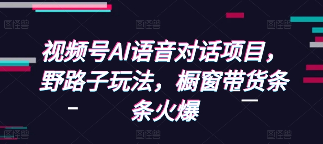 视频号AI语音对话项目，野路子玩法，橱窗带货条条火爆-苍穹网创