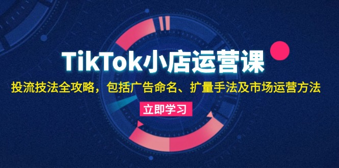 TikTok小店运营课：投流技法全攻略，包括广告命名 扩量手法及市场运营方法-苍穹网创