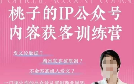 桃子IP公众号内容获客训练营(第3期)，一门让你公众号从0到商业闭环的课程-苍穹网创