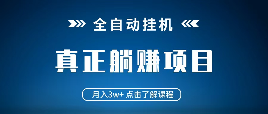 全自动挂机项目 月入3w+ 真正躺平项目 不吃电脑配置 当天见收益-苍穹网创