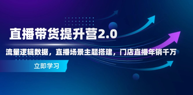 直播带货提升营2.0：流量逻辑数据，直播场景主题搭建，门店直播年销千万-苍穹网创