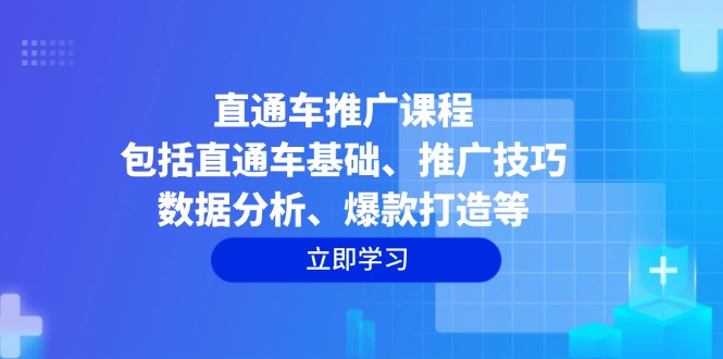 直通车推广课程：包括直通车基础、推广技巧、数据分析、爆款打造等-苍穹网创