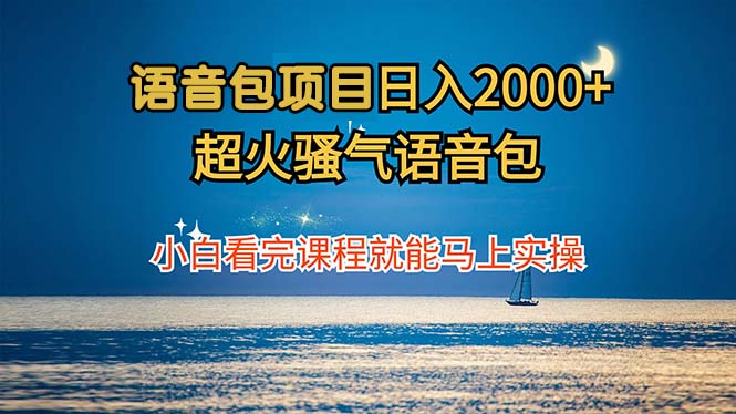 语音包项目 日入2000+ 超火骚气语音包小白看完课程就能马上实操-苍穹网创